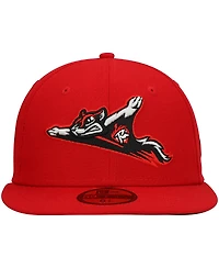 Men's New Era Red Richmond Flying Squirrels Authentic Collection Road 59FIFTY Fitted Hat