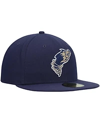 Men's New Era Navy Tri-City Dust Devils Authentic Collection Team Home 59FIFTY Fitted Hat