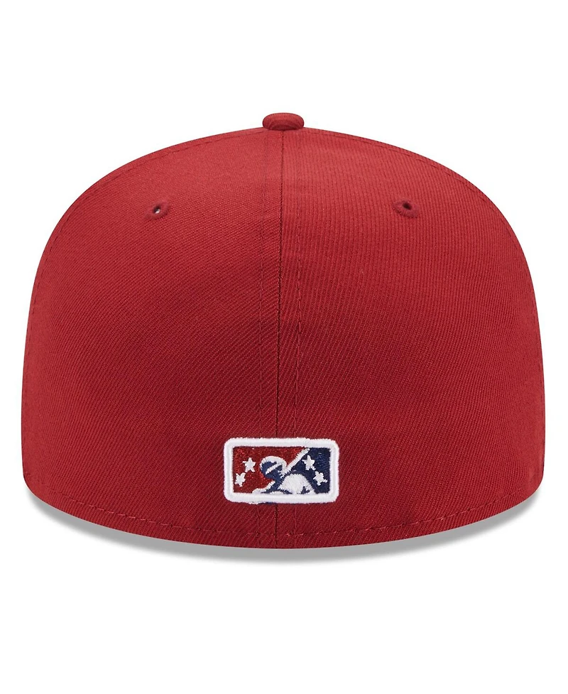 Men's New Era Red Lehigh Valley IronPigs Authentic Collection Alternate Logo 59FIFTY Fitted Hat