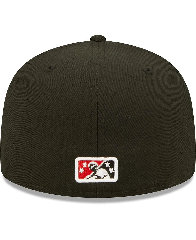 Men's New Era Black Erie SeaWolves Authentic Collection Team Home 59FIFTY Fitted Hat