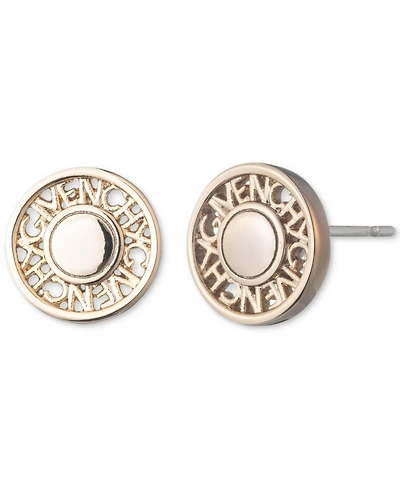 Givenchy Gold-Tone Logo Coin Button Stud Earrings