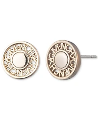 Givenchy Gold-Tone Logo Coin Button Stud Earrings