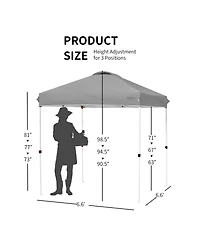 6x6 Ft Pop Up Canopy Tent Camping Sun Shelter W/ Roller Bag