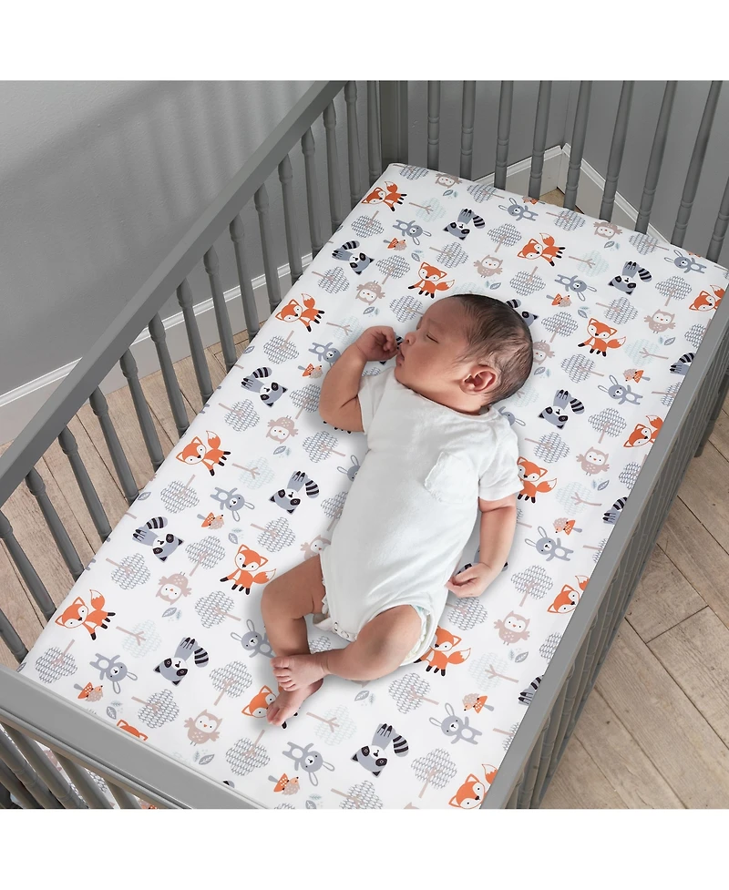 Bedtime Originals Woodland Friends 3-Piece Animals Mint/Gray Crib Bedding Set