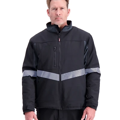 RefrigiWear Men's Enhanced Visibility Insulated Softshell Jacket - High-Vis Winter Work Coat