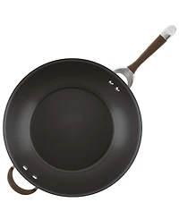 Circulon Symmetry Hard-Anodized Nonstick Induction Stir Fry Pan with Helper Handle, 14-Inch, Chocolate