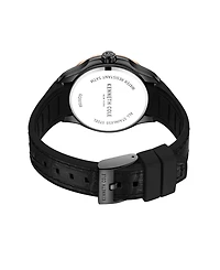 Kenneth Cole New York Men's Multifunction Dress Sport Black Genuine Leather Silicone Watch 42mm