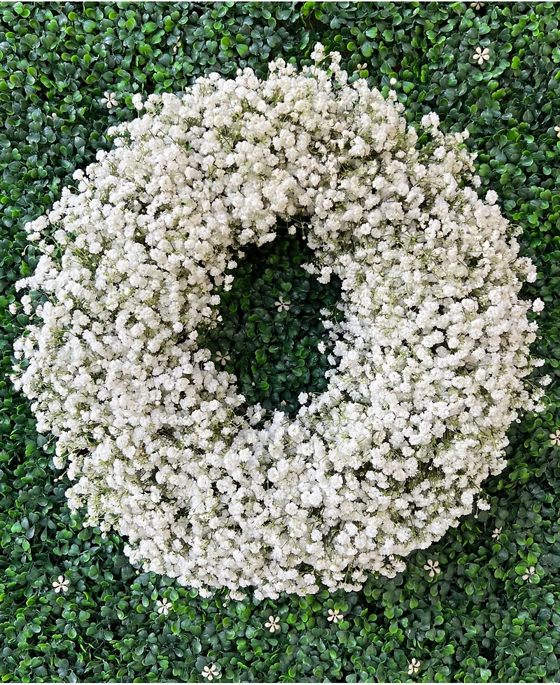 GreenishBlu Fresh Real Babies Breath Spring Wreath