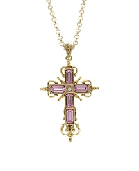 Symbols of Faith Glass Rectangle Cross Necklace