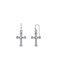 2028 Crystal Cross Drop Earrings