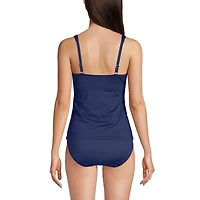 Lands' End Women's Ddd-Cup V-Neck Wrap Underwire Tankini Swimsuit Top Adjustable Straps
