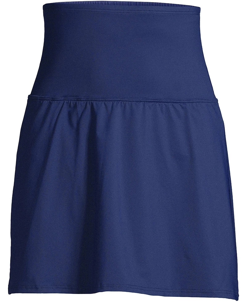 Lands' End Women's Tummy Control Ultra High Waisted Modest Swim Skirt Bottoms