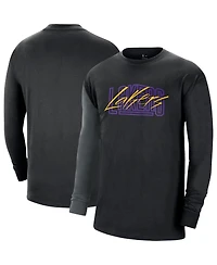 Men's Nike Black Los Angeles Lakers Courtside Versus Flight MAX90 Long Sleeve T-shirt