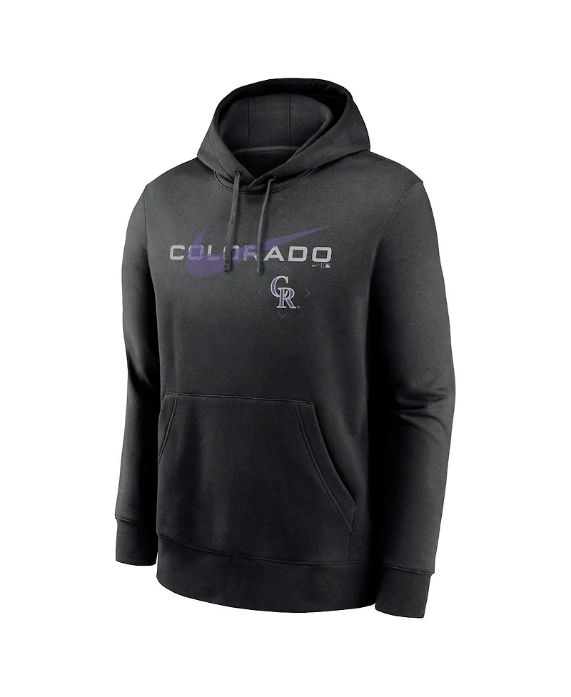 Men's Nike Black Colorado Rockies Swoosh NeighborHOOD Pullover Hoodie