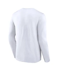 Men's Fanatics White New York Mets Pressbox Long Sleeve T-shirt