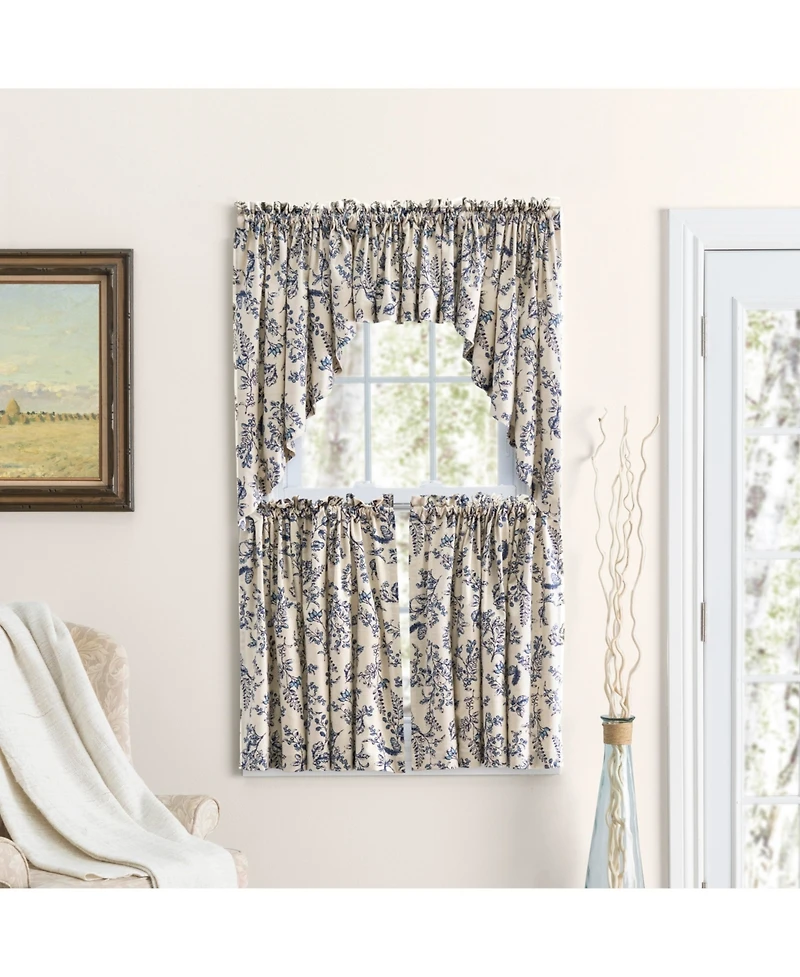 Ricardo Waverly Gardens Rod Pocket Tier Curtain Pair 84"W x 24"L