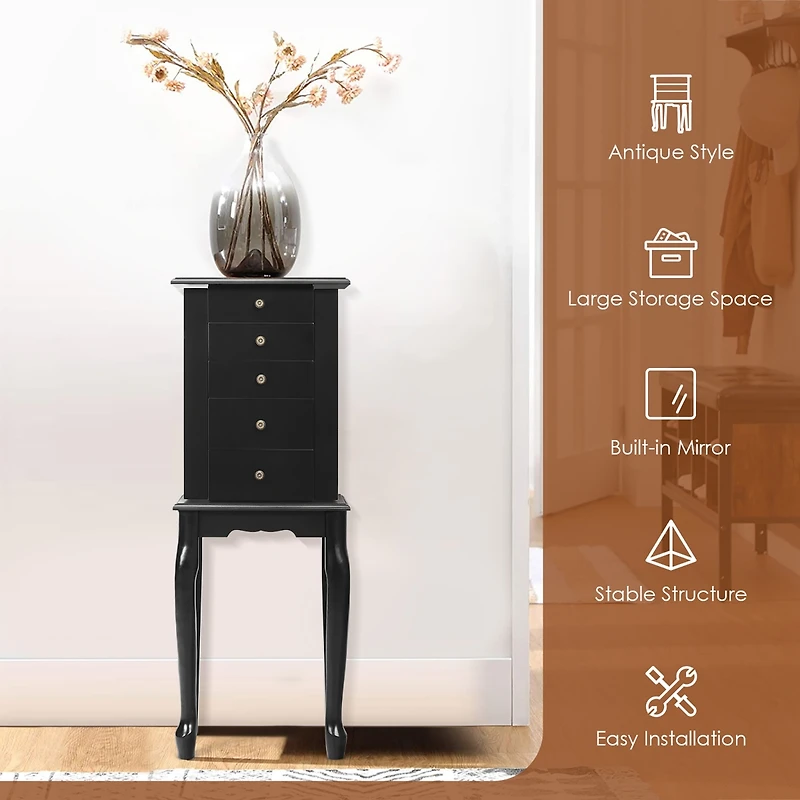Costway Jewelry Cabinet Storage Chest Standing Organizer