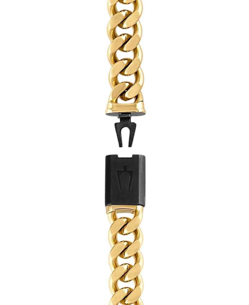 Bulova Men's Classic Curb Chain 24" Necklace in Gold-Plated Stainless Steel