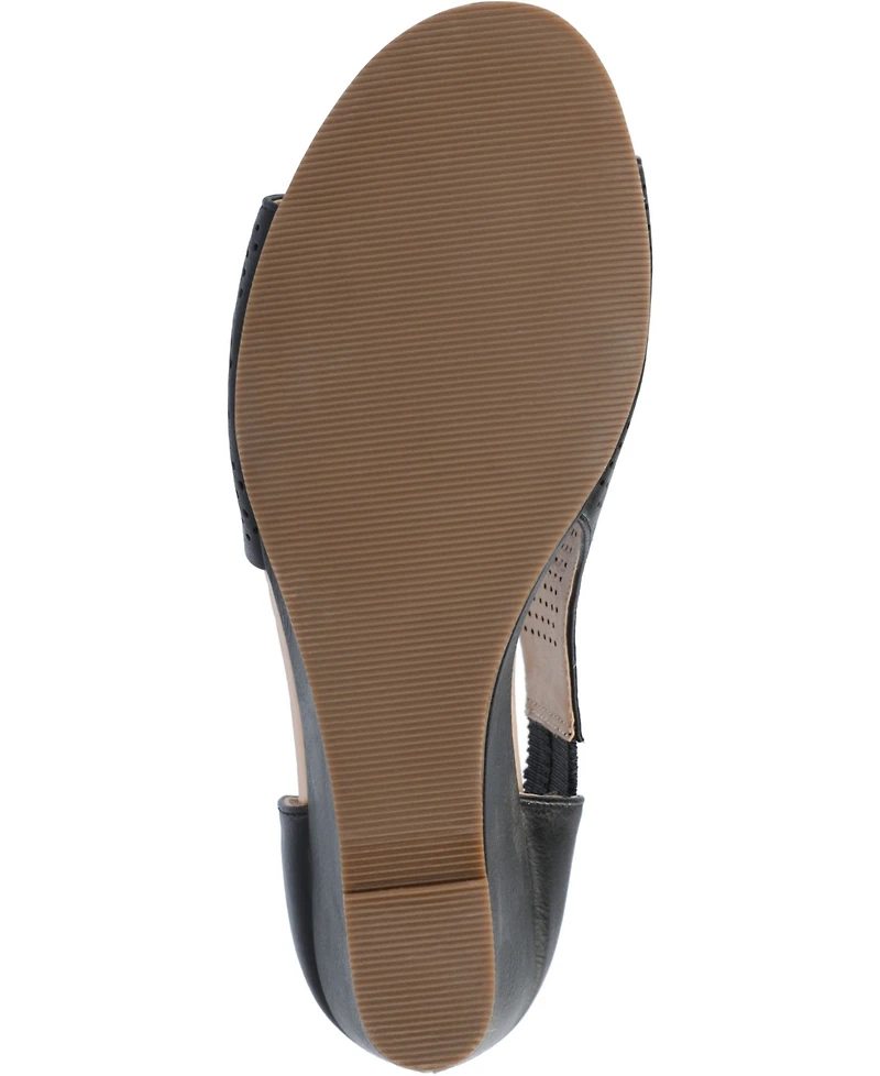 Journee Collection Women's Aretha Perforated Peep Toe Wedge Sandals
