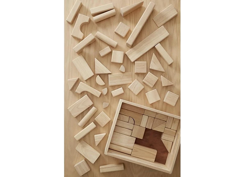 Melissa & Doug Standard Unit Solid-Wood Building Blocks With Wooden Storage Tray (60 pcs)