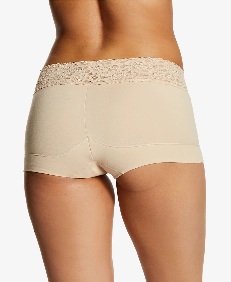 Maidenform Cotton Dream Lace Boyshort Underwear 40859