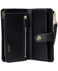Lauren Ralph Crosshatch Leather Tech Wristlet