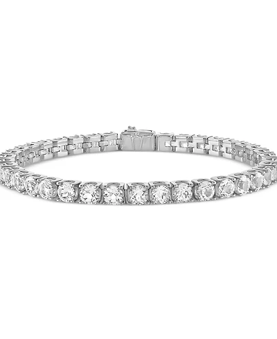 Bulova Men's Icon White Topaz (1/10 ct. t.w.) Tennis Bracelet in Sterling Silver