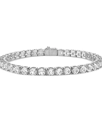 Bulova Men's Icon White Topaz (1/10 ct. t.w.) Tennis Bracelet in Sterling Silver