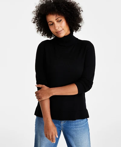 Style & Co Petite Long-Sleeve Turtleneck Sweater, Created for Macy's