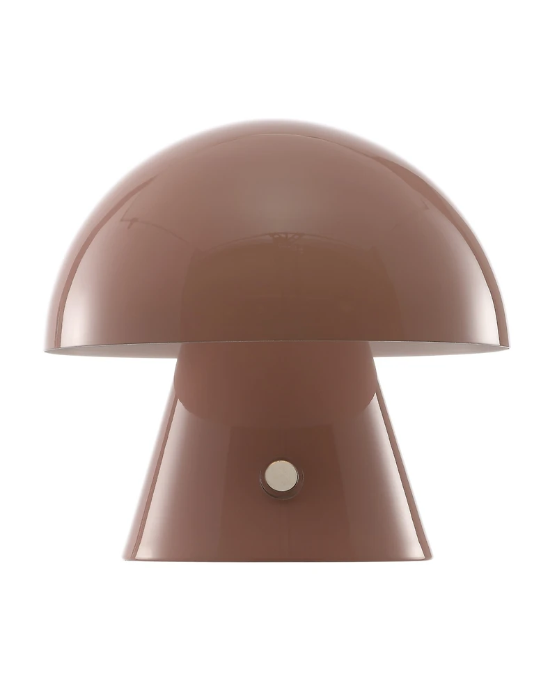 Porcini 7" Contemporary Bohemian Rechargeable, Cordless Iron Integrated Led Mushroom Table Lamp