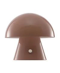 Porcini 7" Contemporary Bohemian Rechargeable, Cordless Iron Integrated Led Mushroom Table Lamp
