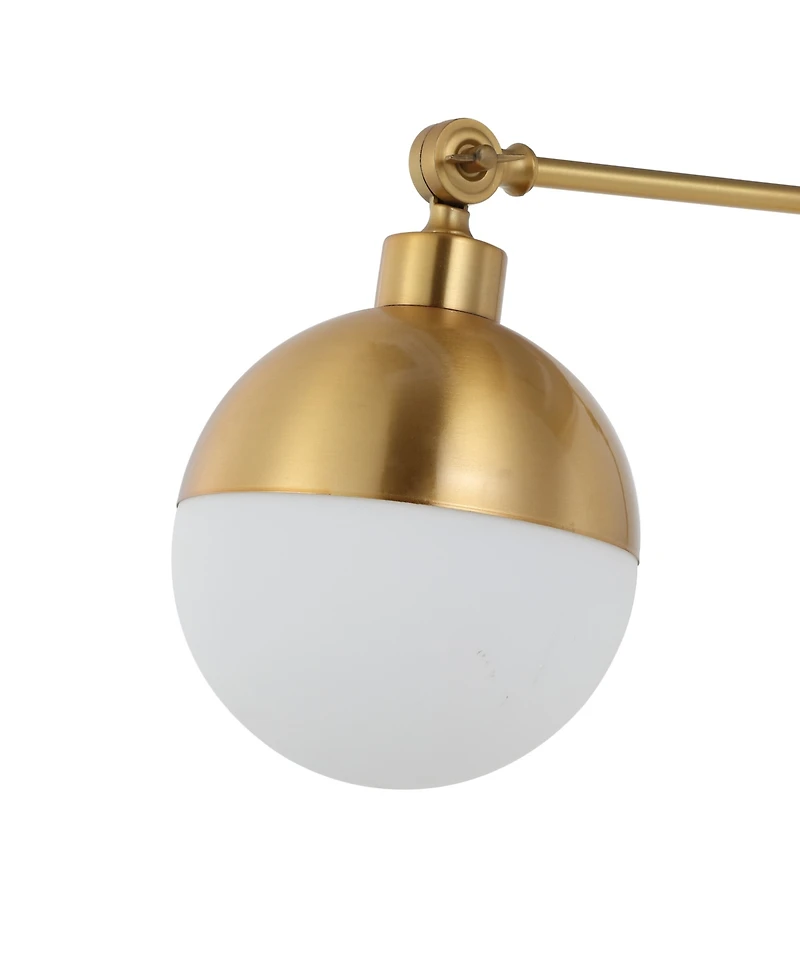 Alba 8" 1-Light Mid-Century Modern Arm-Adjustable Iron, Glass Led Sconce