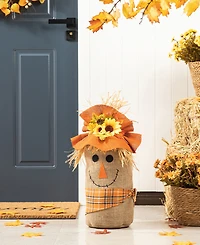 Glitzhome 23.25" H Fall Linen Scarecrow Doorstop Porch Decor