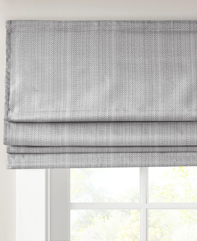 Madison Park Basketweave Blackout Cordless Roman Shade, Single Panel for Bedroom, Thermal Insulated Window Blind Treatment for Living Room, Width 27 l