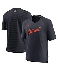 Men's Nike Navy Detroit Tigers Authentic Collection Pregame Raglan Performance V-Neck T-shirt