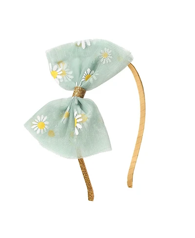 Sweet Wink Girls Sage Daisy Bow Headband