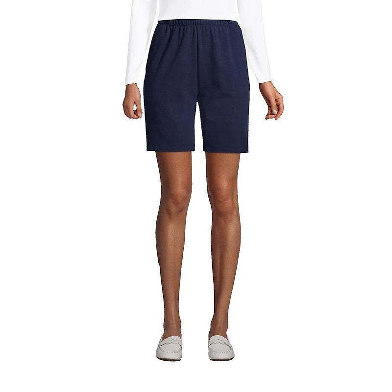 Lands' End Petite Sport Knit High Rise Elastic Waist Shorts