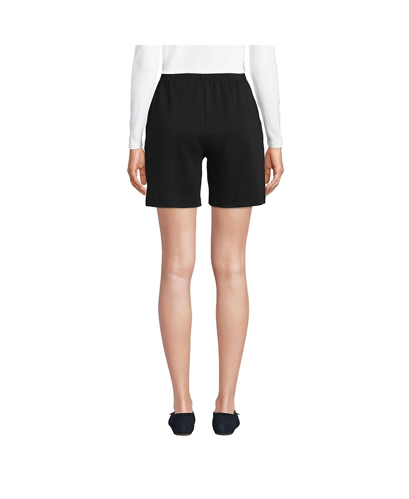 Lands' End Petite Sport Knit High Rise Elastic Waist Shorts