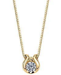 Diamond Solitaire Omega 18" Pendant Necklace (1/5 ct. t.w.) in 14k Gold