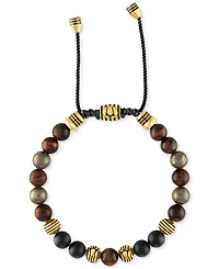 Bulova Men's Marine Star Beaded Bolo Bracelet in Gold-Plated Stainless Steel