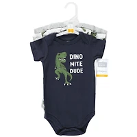 Hudson Baby Baby Boys Hudson Cozy Lightweight Cotton Bodysuits 3-Pack