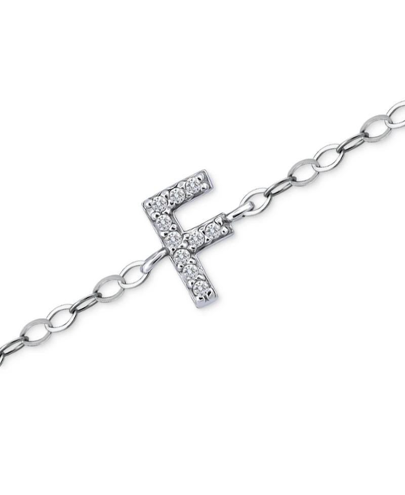 Giani Bernini Cubic Zirconia Initial Ankle Bracelet in Sterling Silver, Created for Macys