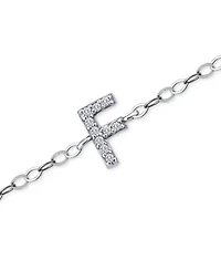 Giani Bernini Cubic Zirconia Initial Ankle Bracelet in Sterling Silver, Created for Macys