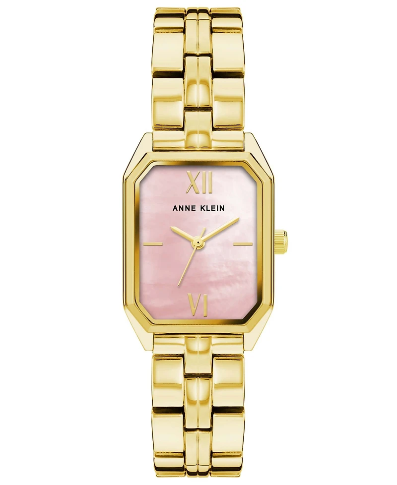 Anne Klein Women's Three Hand Quartz Gold-Tone Alloy Link Bracelet Watch, 24mm