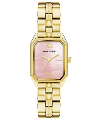 Anne Klein Women's Three Hand Quartz Gold-Tone Alloy Link Bracelet Watch, 24mm