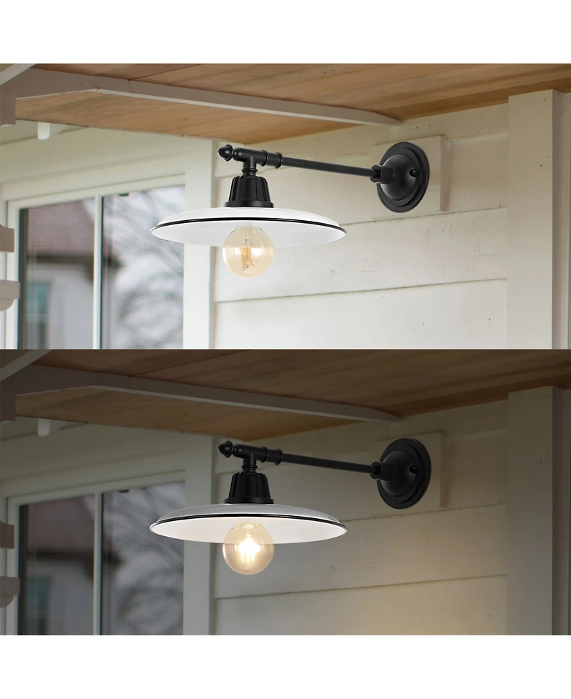 Bonner 12" 1-Light Farmhouse Industrial Indoor, Outdoor Iron Led Victorian Arm Sconce