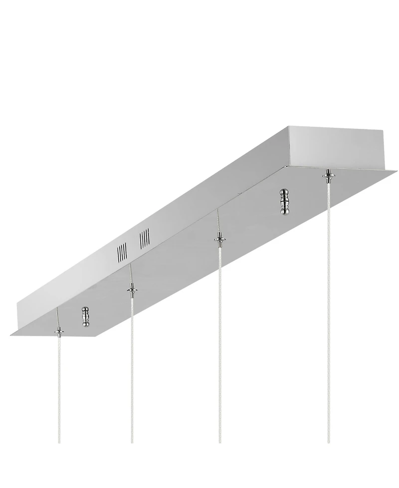 Elena Teardrop 47" 4-Light Modern Mid-Century Iron, Acrylic Integrated Linear Led Pendant