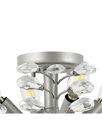 Elisana 26" 4-Light Contemporary Bohemian Iron, Acrylic Led Semi Flush Mount
