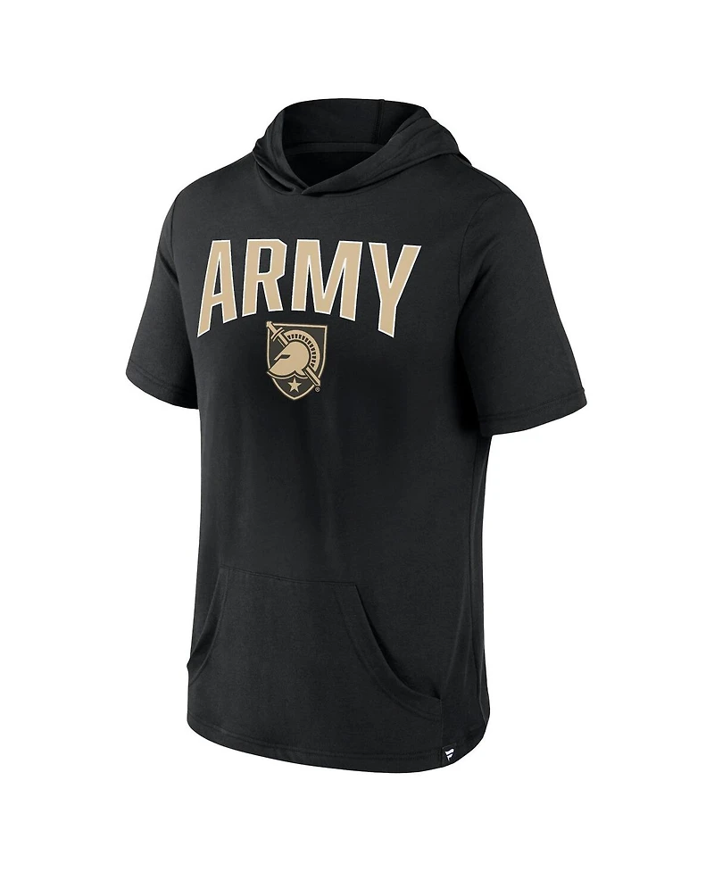 Men's Fanatics Black Army Black Knights Outline Lower Arch Hoodie T-shirt