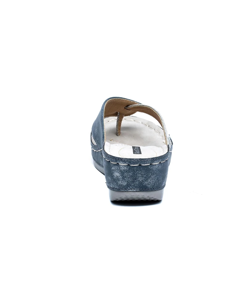 Gc Shoes Women's Dafni Thong Comfort Wedge Sandals